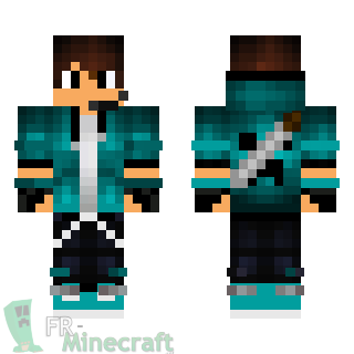 Aperçu de la skin Minecraft Mec cool bleu