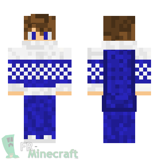 Aperçu de la skin Minecraft Garçon sweat bleu et blanc jean