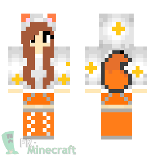 Aperçu de la skin Minecraft Fille déguisement chat roux