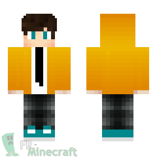 Aperçu de la skin Minecraft Homme avec veste jaune