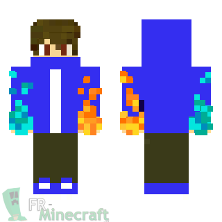 Aperçu de la skin Minecraft Garçon pull bleu