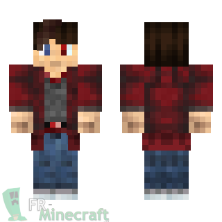 Aperçu de la skin Minecraft Homme en manteau rouge