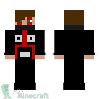 Aperçu de la skin Minecraft Garçon en noir et rouge