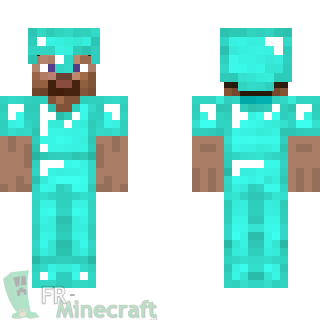 Aperçu de la skin Minecraft Steve en armure de diamand