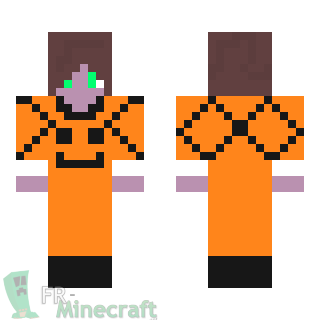 Aperçu de la skin Minecraft Garçon en orange motif smiley