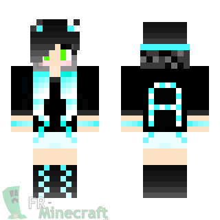 Aperçu de la skin Minecraft Fille Panda des tenèbres