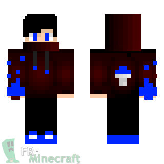 Aperçu de la skin Minecraft Garçon possédé sweat rouge sang