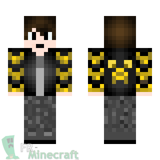 Aperçu de la skin Minecraft Garçon noir et jaune