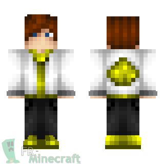 Aperçu de la skin Minecraft Homme cool jaune/blanc