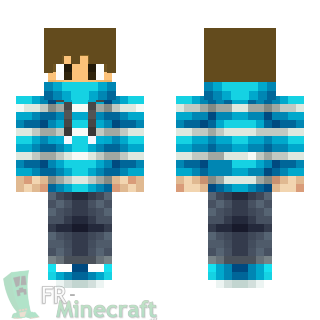 Aperçu de la skin Minecraft Garçon pull bleu