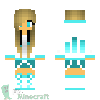 Aperçu de la skin Minecraft Fille Dj bleu