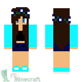 Aperçu de la skin Minecraft Fille en bleu