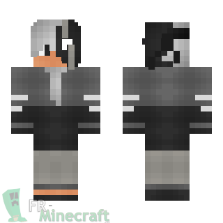 Aperçu de la skin Minecraft Garçon mèche grise