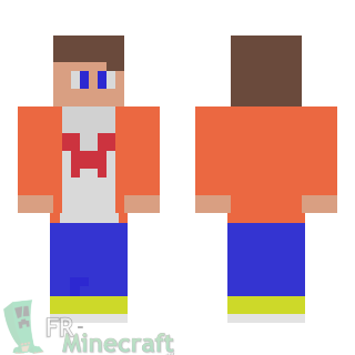 Aperçu de la skin Minecraft Garçon avec un gilet et un T-shirt