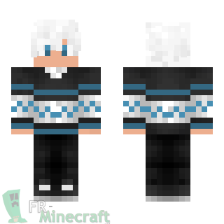 Aperçu de la skin Minecraft Garçon pull noir et blanc