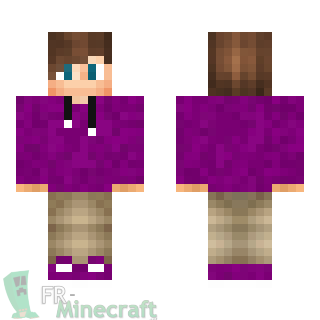 Aperçu de la skin Minecraft Garçon pull violet