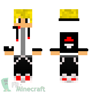 Aperçu de la skin Minecraft Garçon veste blanche et casques