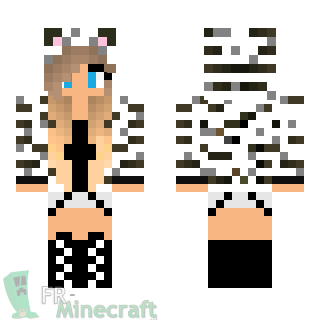 Aperçu de la skin Minecraft Fille avec veste de chat