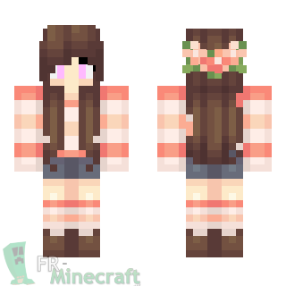 Aperçu de la skin Minecraft Fille habillée pour le printemps.