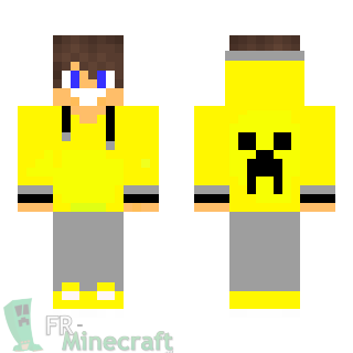 Aperçu de la skin Minecraft Garçon Cool Jaune