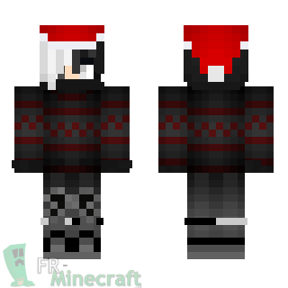 Aperçu de la skin Minecraft Garçon Noël en noir