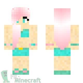 Aperçu de la skin Minecraft Jolie fille aux cheveux roses