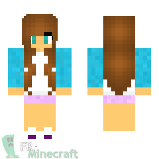 Aperçu de la skin Minecraft Fille aux yeux bleus