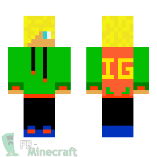 Aperçu de la skin Minecraft Garçon blond