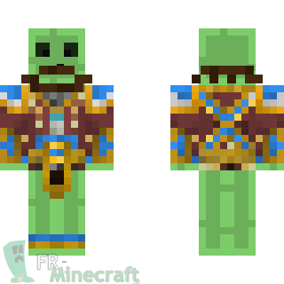 Aperçu de la skin Minecraft Slim roi avec moustache