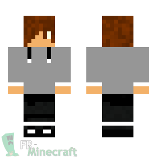 Aperçu de la skin Minecraft Garçon pull gris