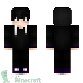 Aperçu de la skin Minecraft Garçon tout en noir