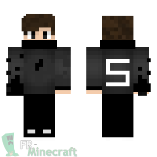 Aperçu de la skin Minecraft Garçon en noir