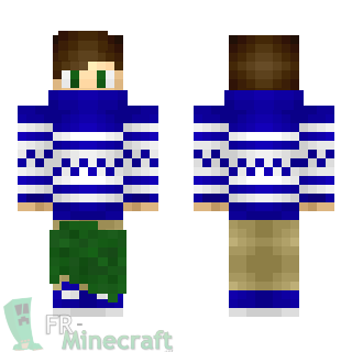 Aperçu de la skin Minecraft Garçon pull bleu