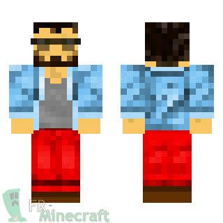 Aperçu de la skin Minecraft Homme barbu branché