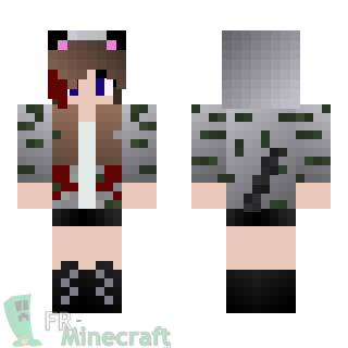 Aperçu de la skin Minecraft Jeune fille déguisée en chat