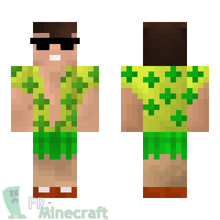 Aperçu de la skin Minecraft Garcon tenue vacances Hawaii