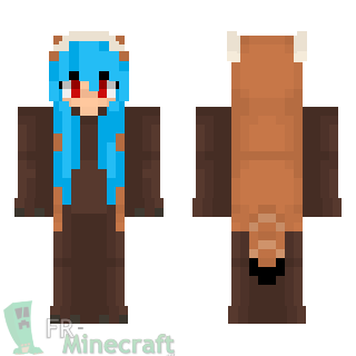 Aperçu de la skin Minecraft Fille panda roux