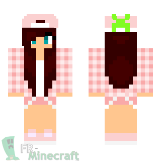 Aperçu de la skin Minecraft Fille en rose