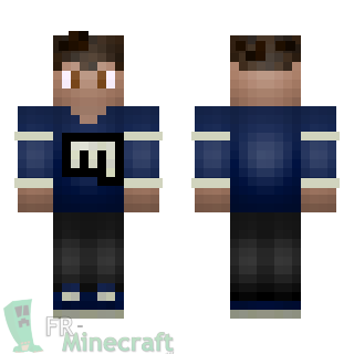 Aperçu de la skin Minecraft Garçon avec pull bleu