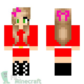 Aperçu de la skin Minecraft Fille en robe rouge