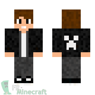 Aperçu de la skin Minecraft Garçon veste noire