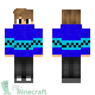 Aperçu de la skin Minecraft Garçon pull bleu